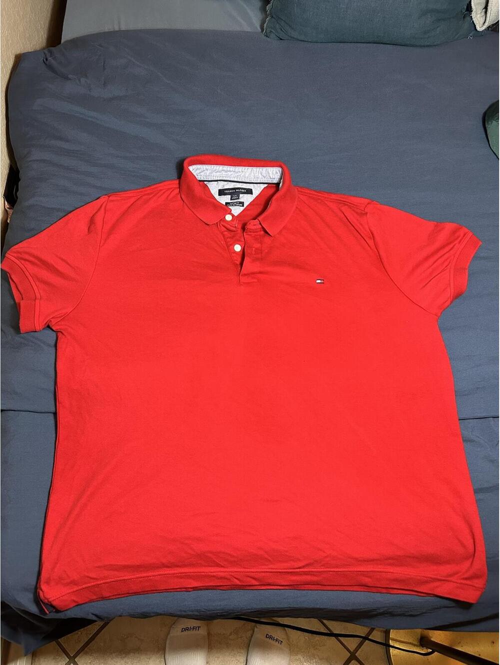 Tommy Hilfiger Red Short Sleeve Polo Shirt Men's Regular L
